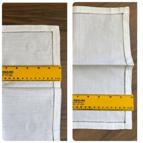 6 Vintage White Linen Napkins 12"x12" Reticulated Edges & Floral Embroidery - Picture 6 of 9